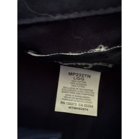 NEW Wrangler Shirt Vintage Blue Shirt Cowboy Button L Spell Out Logo MP2327N - Picture 6 of 10